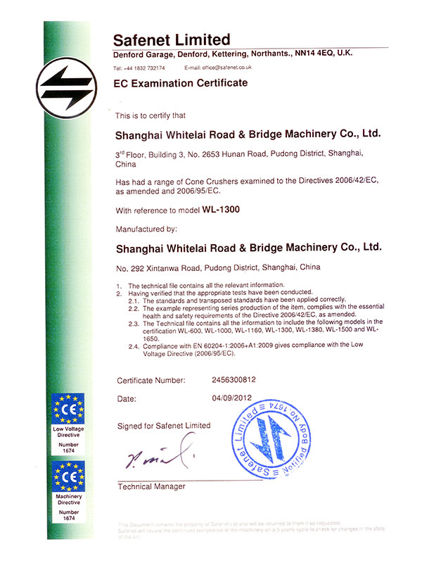 CE Examination certificate